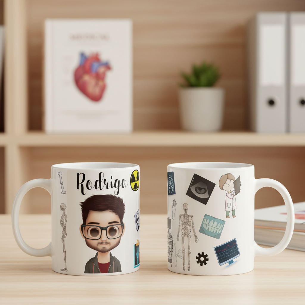 Caneca Radiologia Avatar Personalizado Profissões Medicina Presente Único - Profissões (Radiologia)