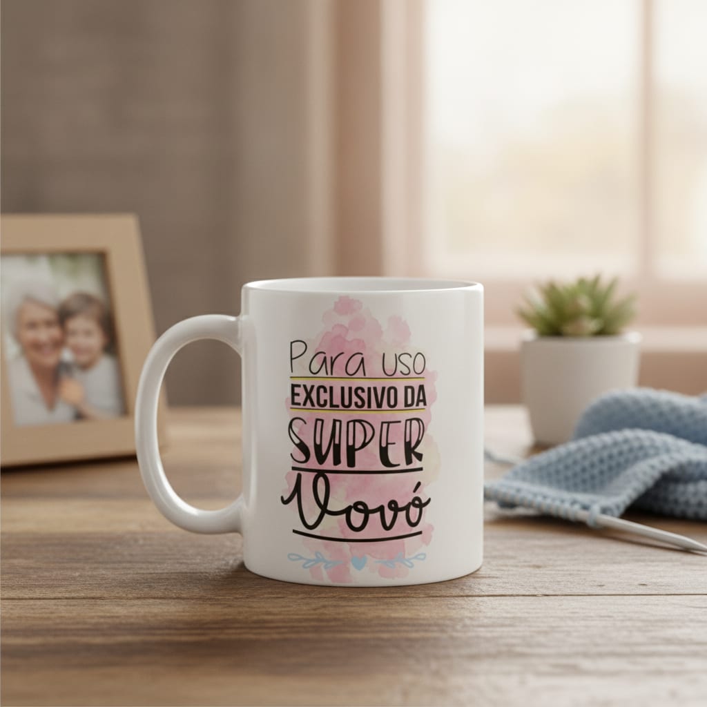 Caneca Avó Presente Família Pronta Entrega Aniversário Vovó Especial - Família (Avó)