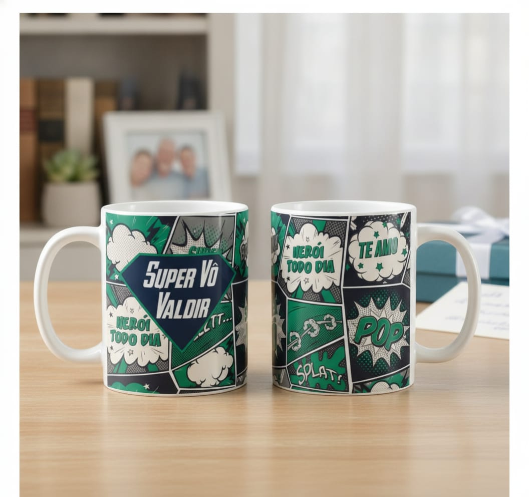 Caneca Super Avô Presente Criativo Super Herói Vovô Vô - Família (Vovô/Avô)