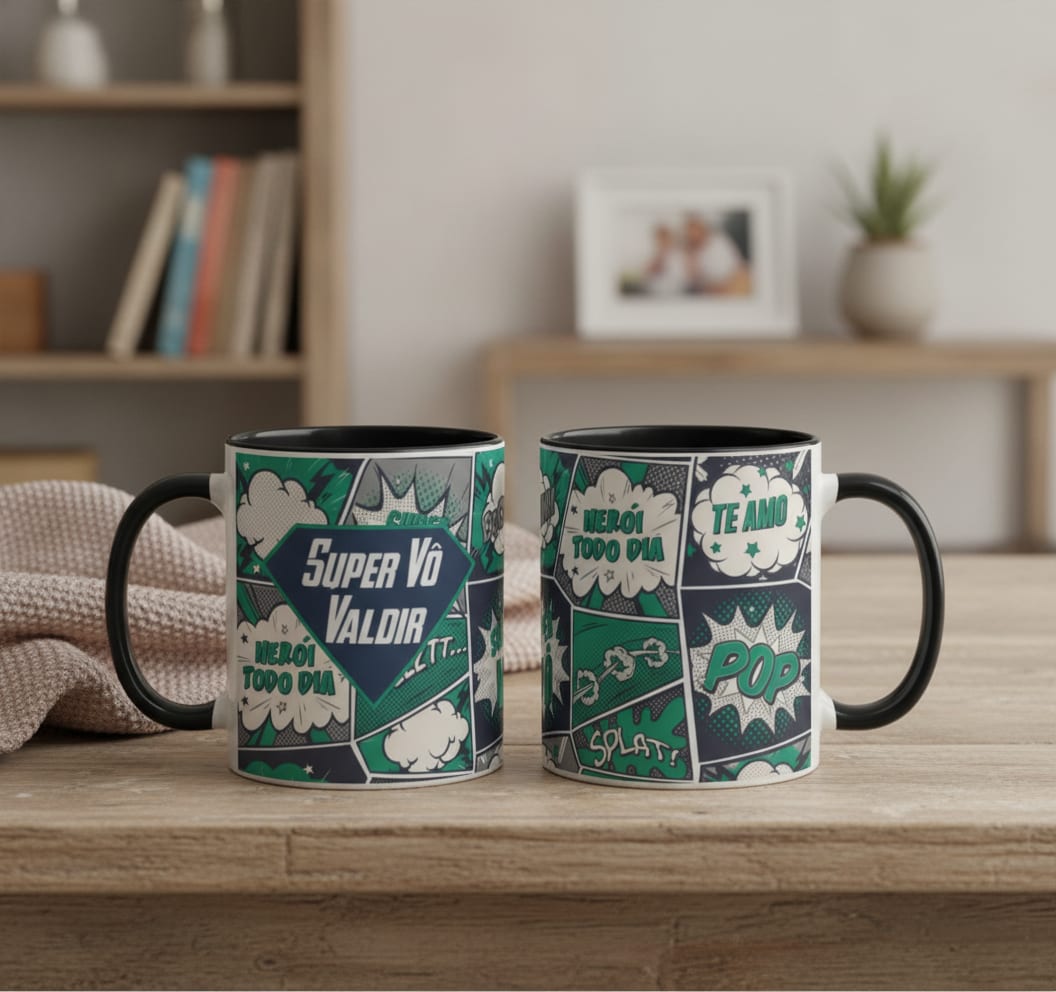 Caneca Super Vô Presente Especial Super Herói Vovô Vô - Família (Vovô/Avô)