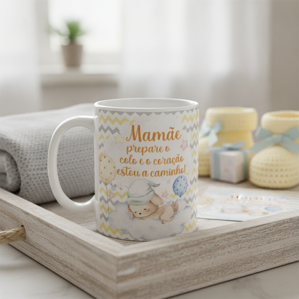 Caneca Surpresa de Gravidez Grávida Mamãe Estou a Caminho