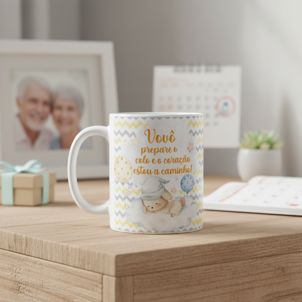 Caneca Surpresa Gravidez Grávida Avô Vovô Estou a Caminho