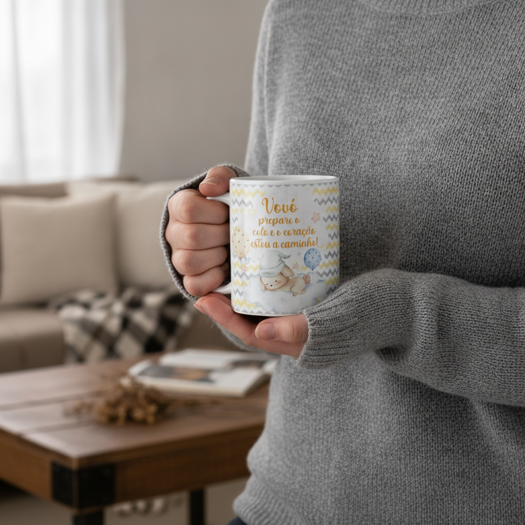 Caneca Surpresa Gravidez Grávida Avó Vovó Estou a Caminho