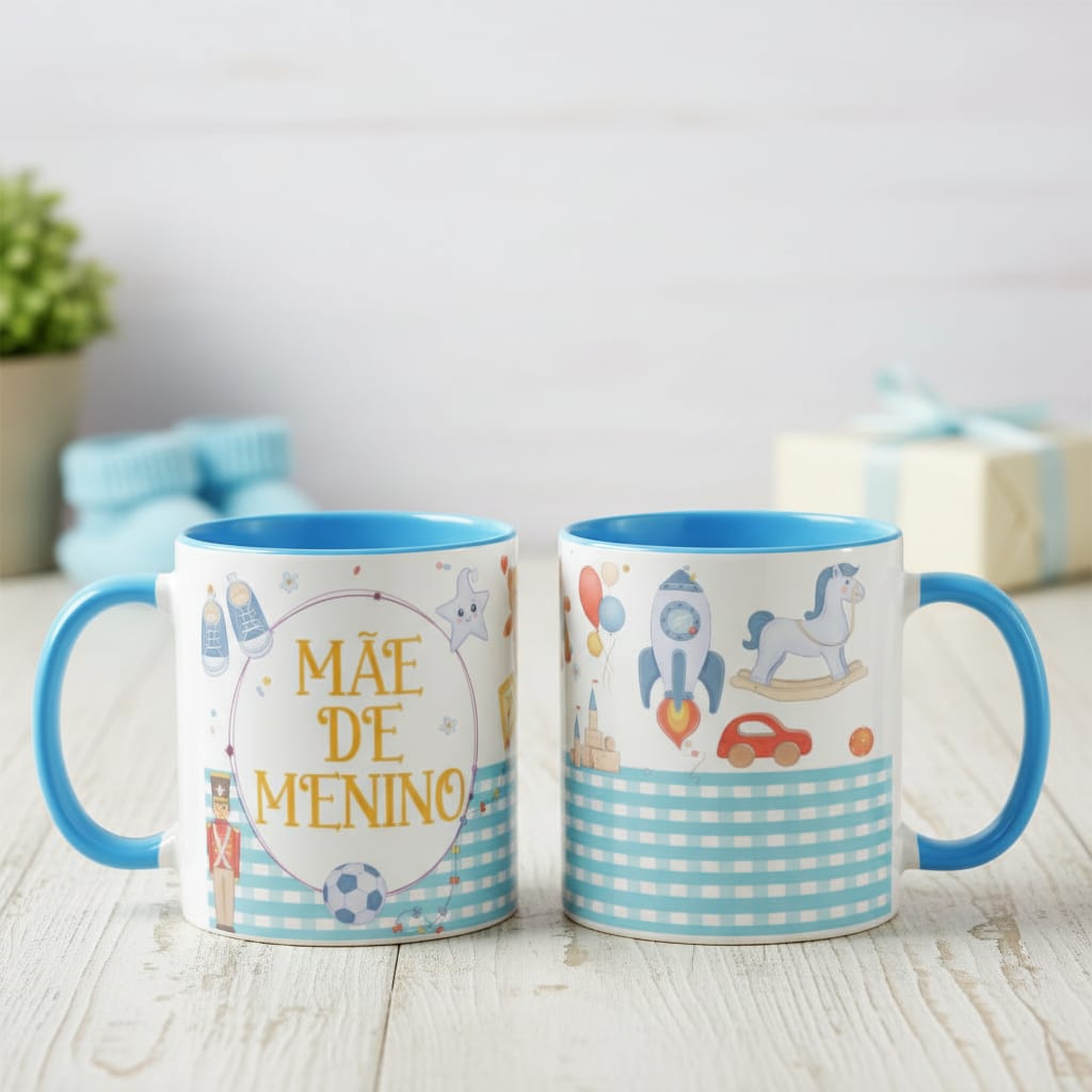 Caneca Surpresa Para Revelar Gravidez - Mãe De Menino - Anúncio de Gravidez (Mãe)
