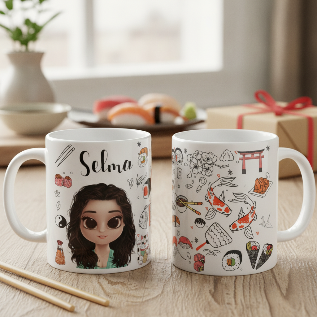 Caneca Sushi Comida Japonesa Personalizada com Avatar - Outros (Culinária)
