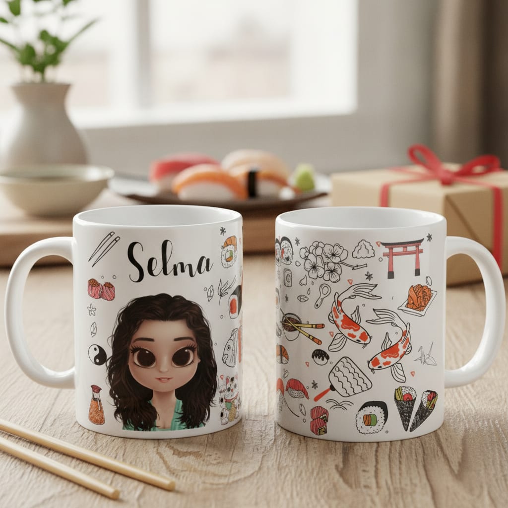 Caneca Sushi Comida Japonesa Personalizada com Avatar - Outros (Culinária)