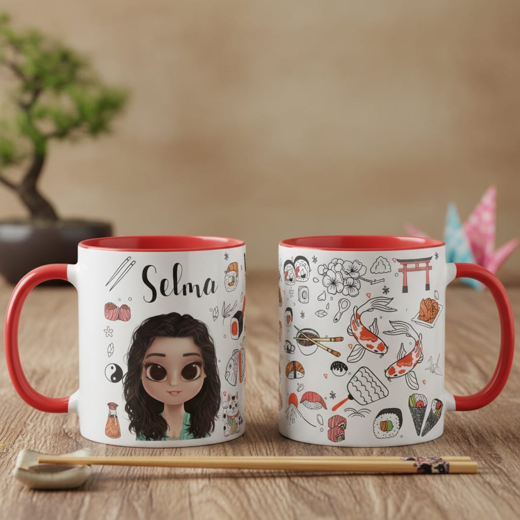 Caneca Sushi Comida Japonesa Personalizada com Avatar - Outros (Culinária)