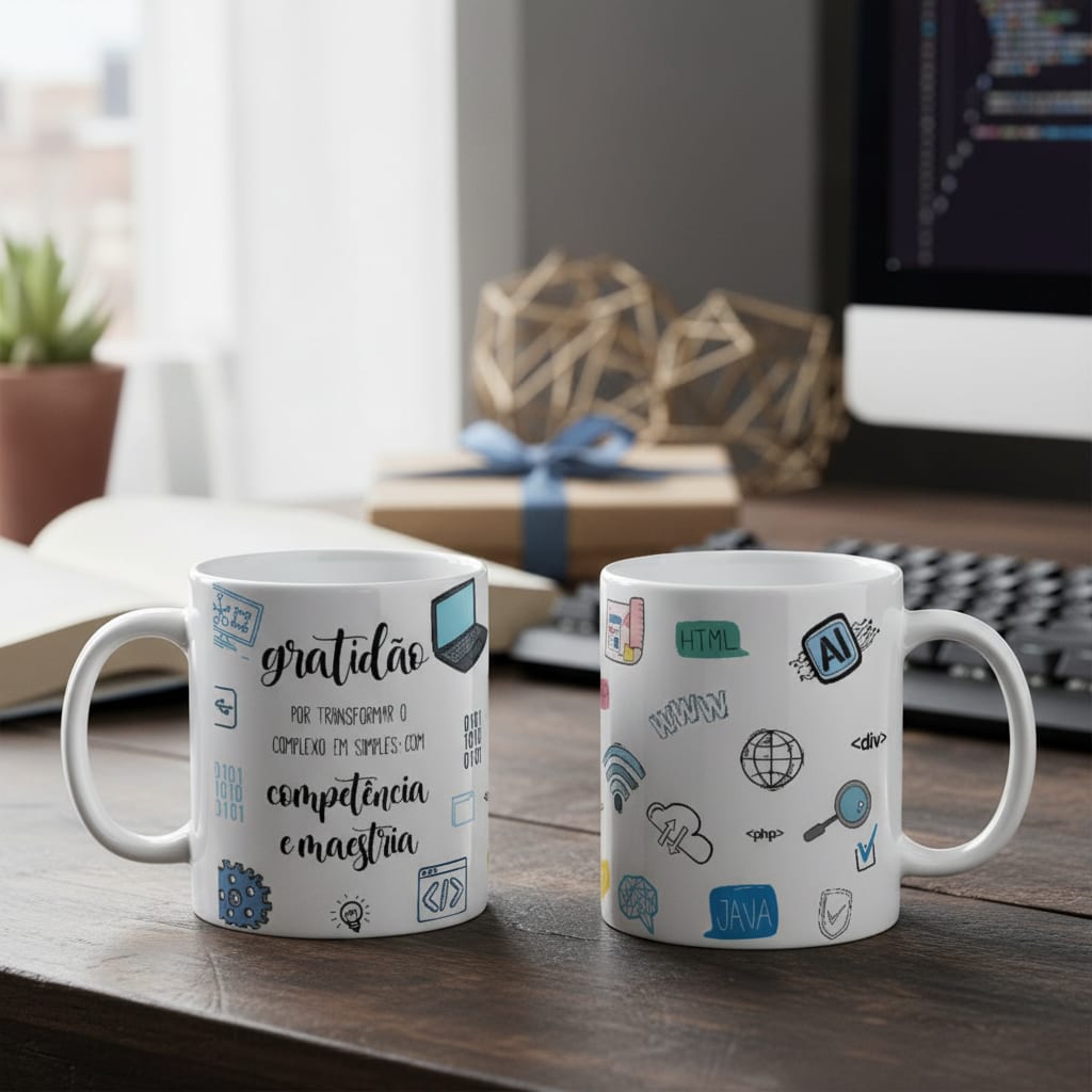 Caneca Tecnologi Presente Pronta Entrega Time Tecnologia Ti - Profissões (Programador(a))