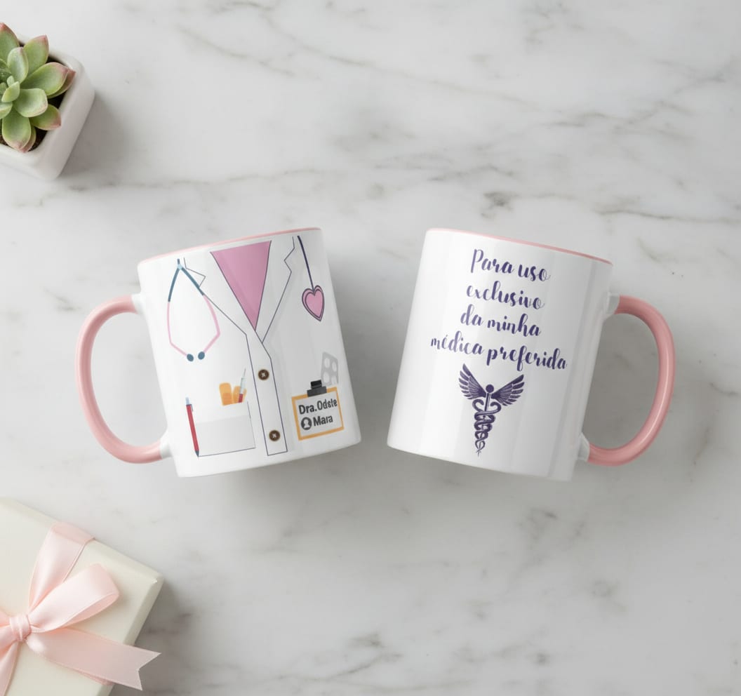 Caneca Uso Exclusivo da Minha Médica Preferida Personalizada - Profissões (Médico(a))