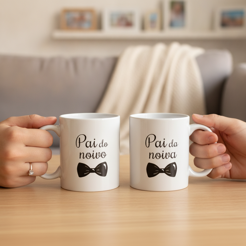  Conjunto 2 Canecas Personalizadas Para Pai Dos Noivos