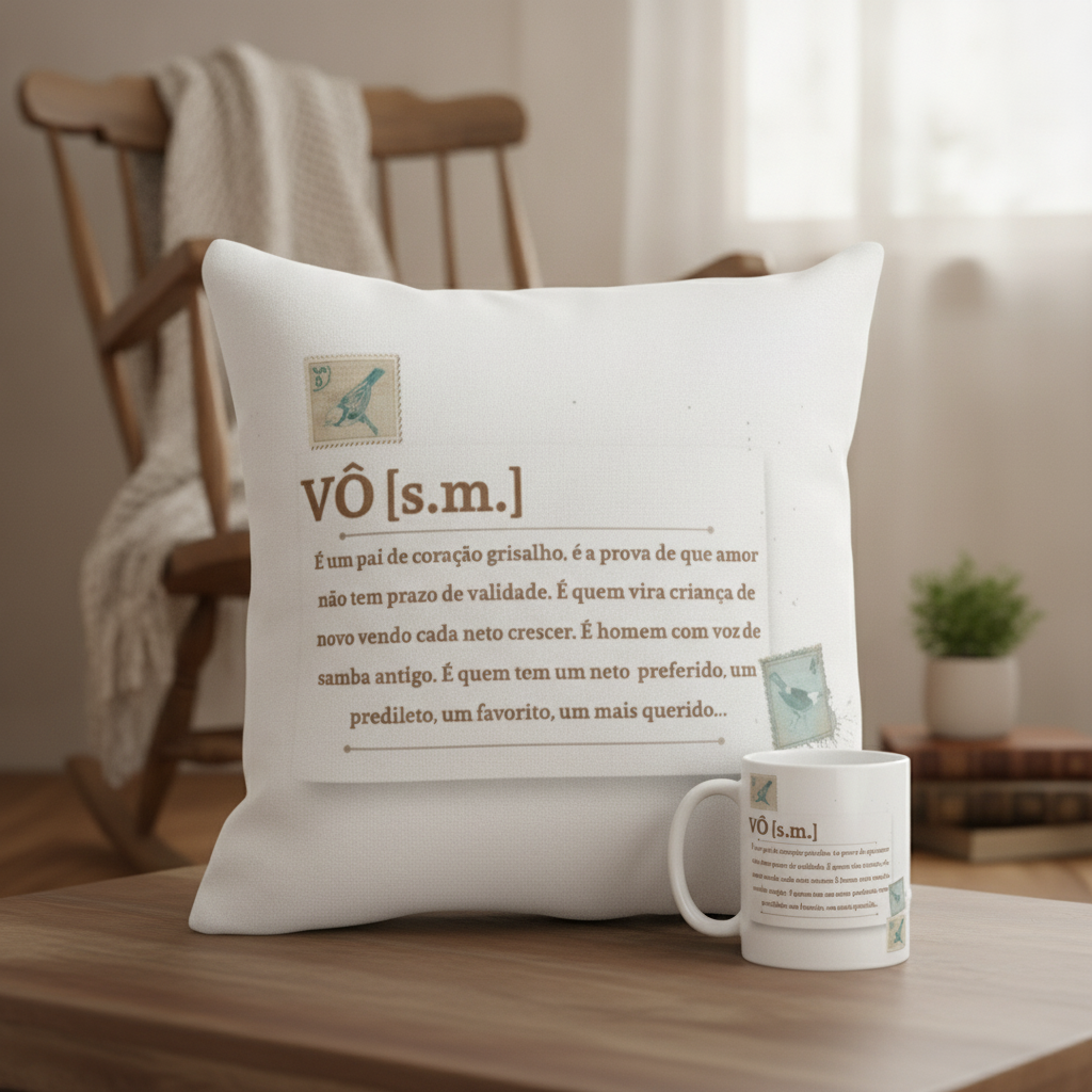 Conjunto Almofada Decorativa e Caneca Avô Vovô Significado - Família (Avó/Avô)