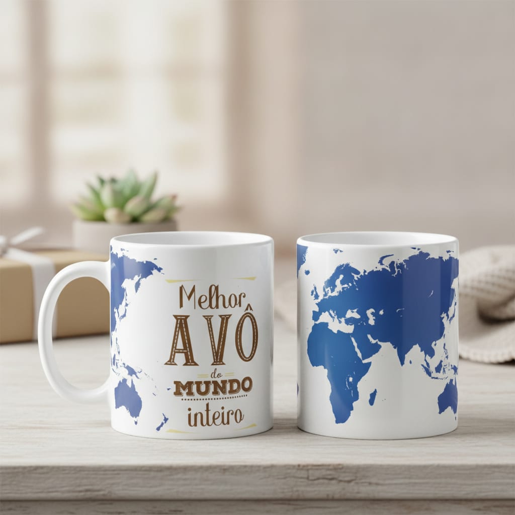 Conjunto Almofada Decorativa e Caneca para Melhor Avô
