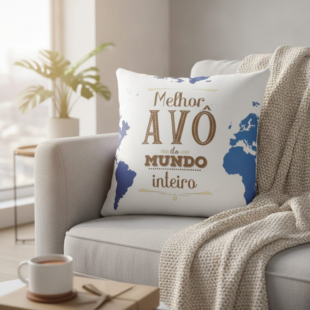 Conjunto Almofada Decorativa e Caneca para Melhor Avô