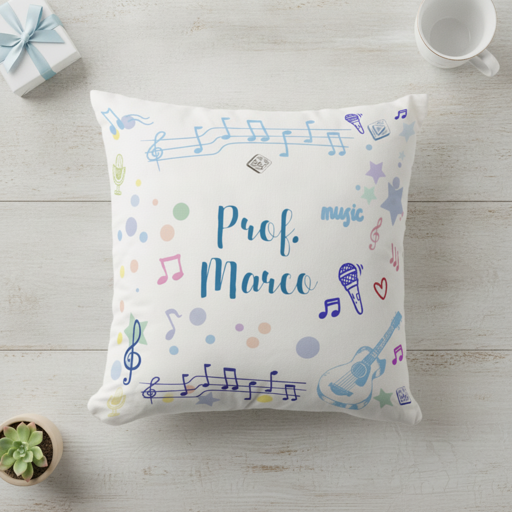 Conjunto Almofada Decorativa e Caneca Personalizada Musico