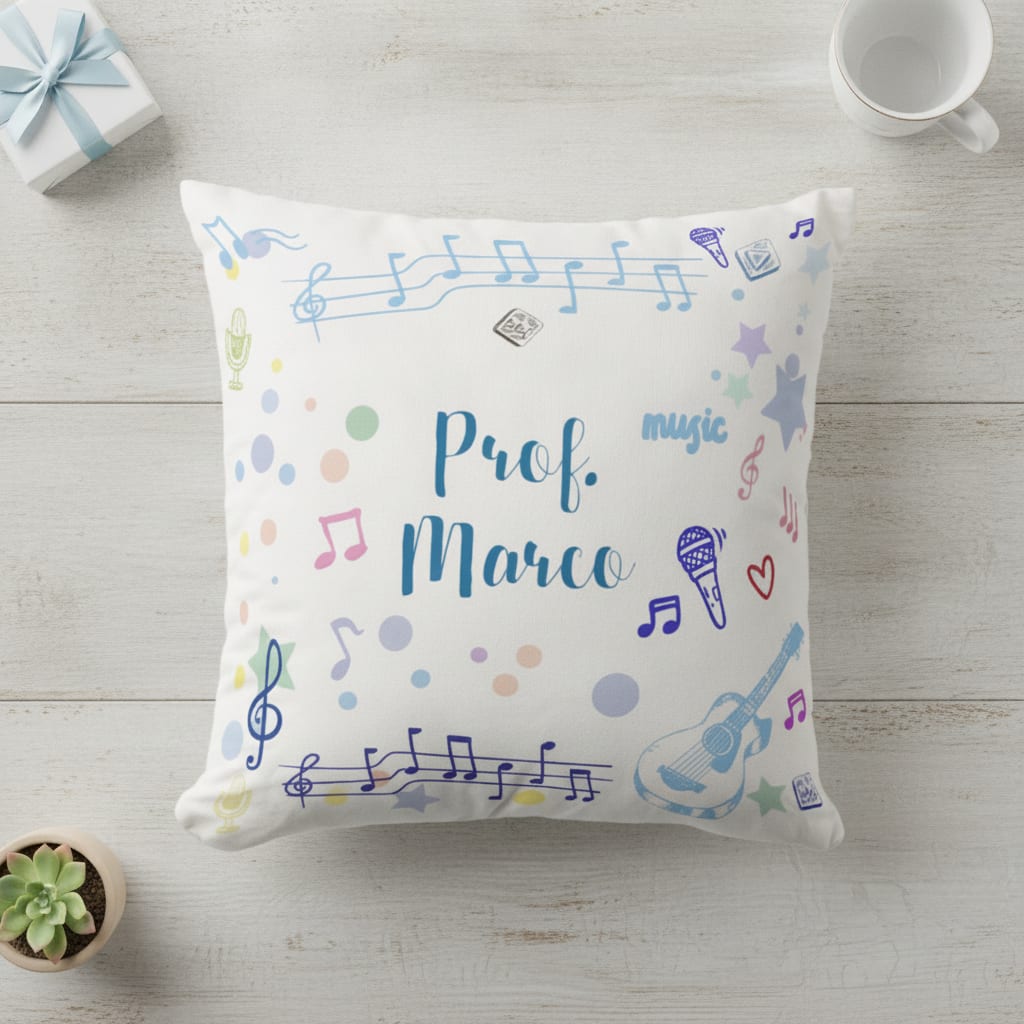 Conjunto Almofada Decorativa e Caneca Personalizada Musico