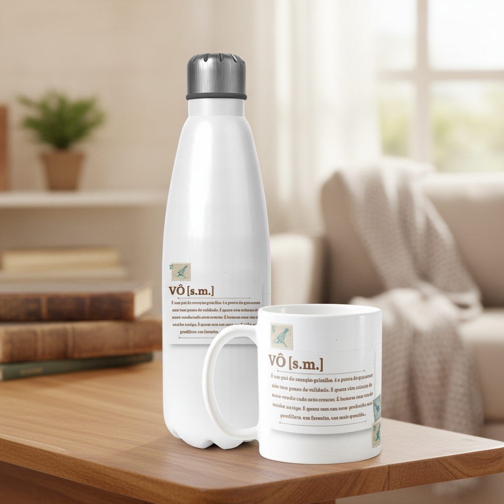 Conjunto Garrafa Térmica e Caneca Avô Vovô Significado - Família (Vovô/Avô)