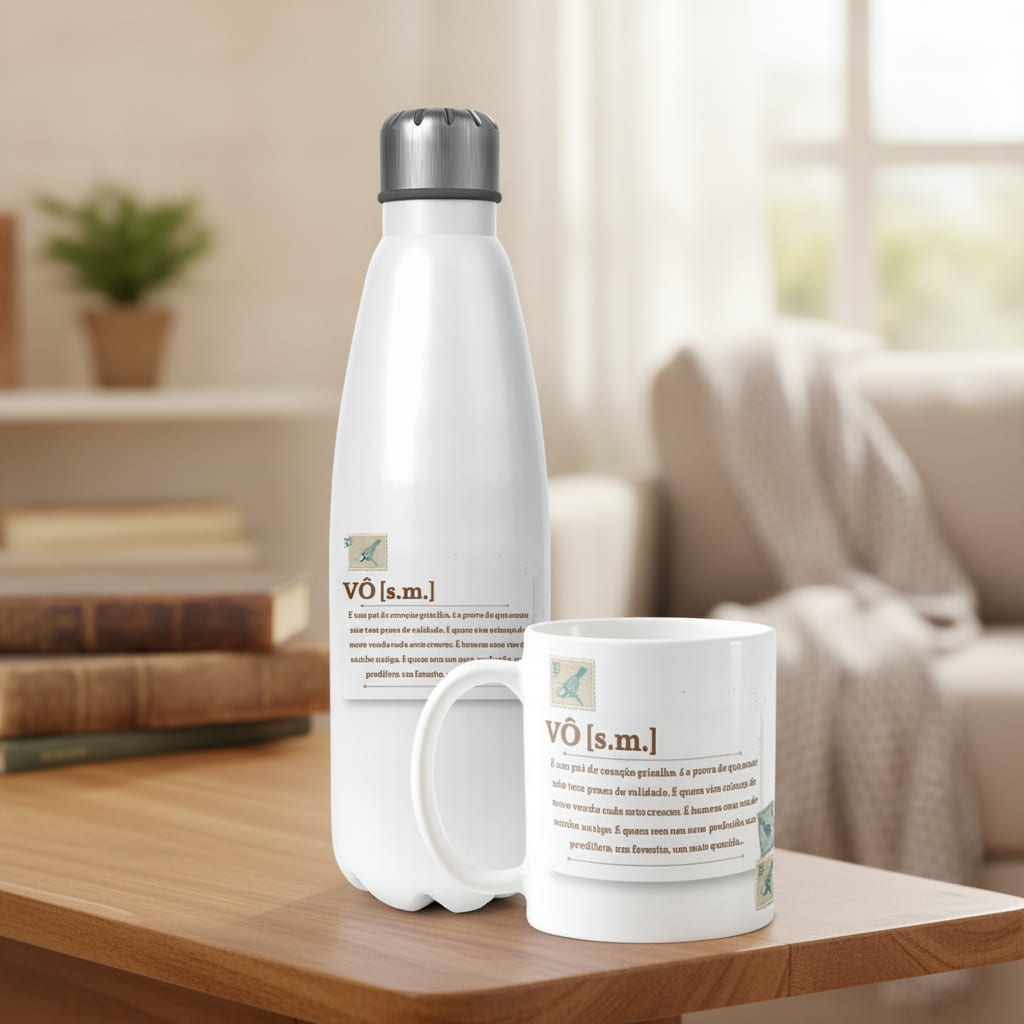 Conjunto Garrafa Térmica e Caneca Avô Vovô Significado - Família (Vovô/Avô)