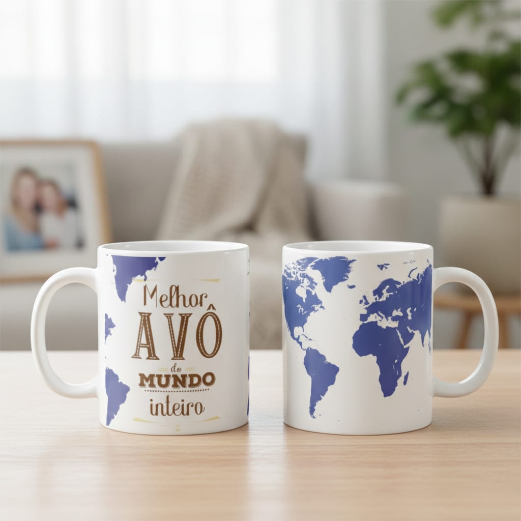 Conjunto Garrafa Térmica e Caneca Melhor Avô Personalizada