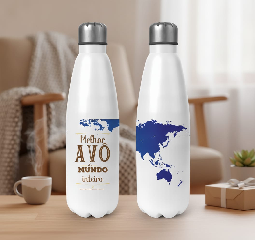 Conjunto Garrafa Térmica e Caneca Melhor Avô Personalizada