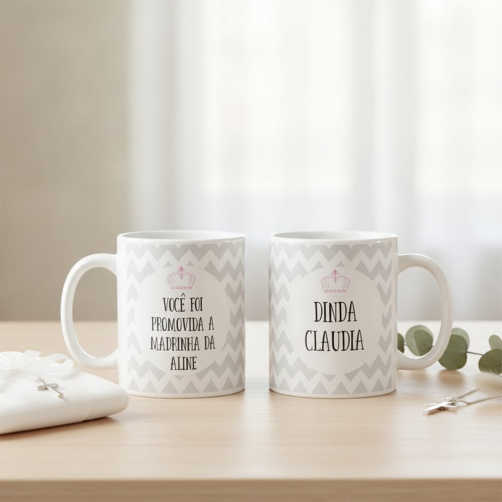 Conjunto Personalizado para Padrinhos de Batizado com Nomes