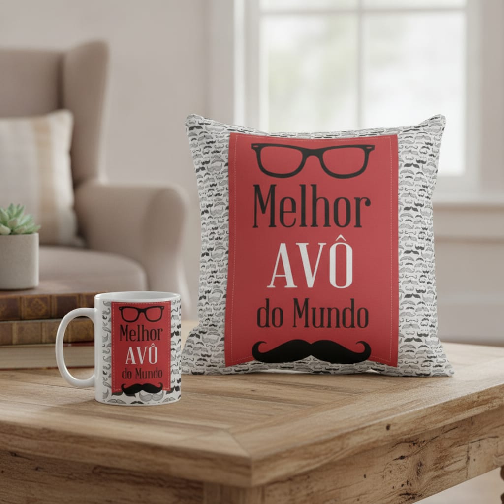 Conjunto Presente Criativo Dia Dos Pais Para Melhor Avô Vovô - Família (Vovô/Avô)