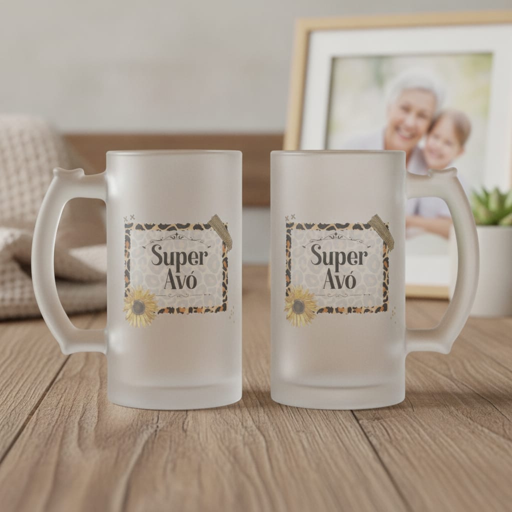 Copo Cerveja Chopp Presente Natal Família Super Avó Vovó - Família (Avó/Vovó)