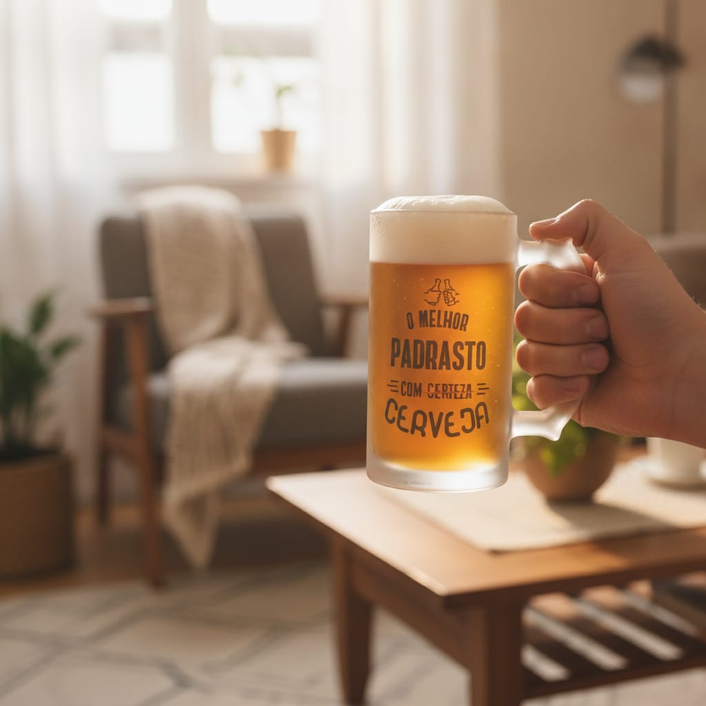 Copo Cerveja Chopp Presente para Melhor Padrasto com Certeza