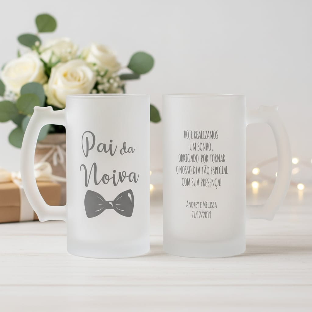 Copo de Cerveja Chopp Casamento Presente Pai da Noiva - Casamento (Noiva)