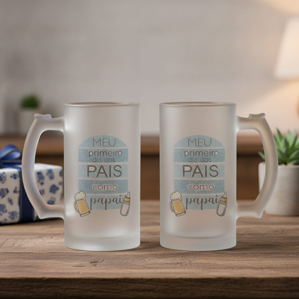 Copo de Cerveja Chopp Papai Presente Primeiro Dia dos Pais - Família (Pai)