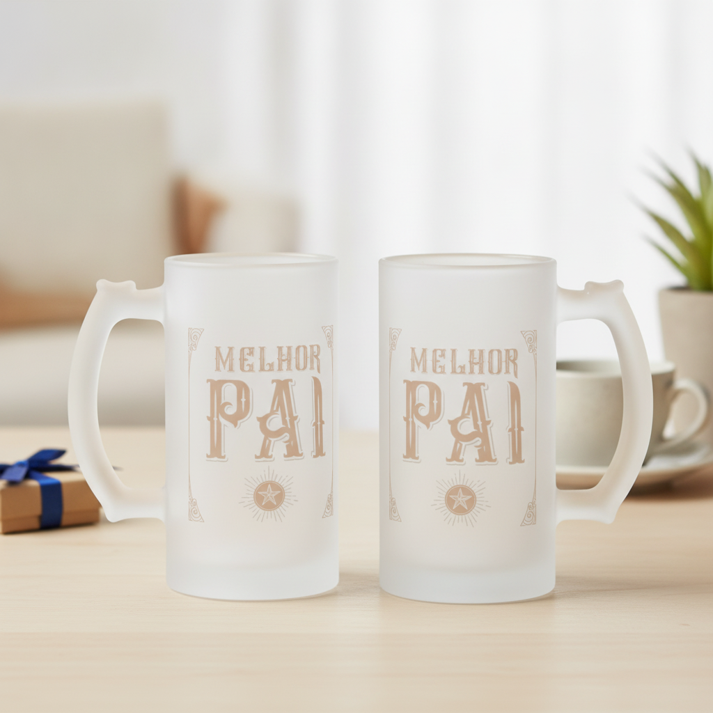 Copo de Cerveja Chopp Presente Dia dos Pais Melhor Pai - Família (Pai)