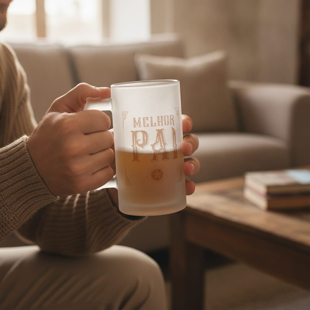 Copo de Cerveja Chopp Presente Dia dos Pais Melhor Pai
