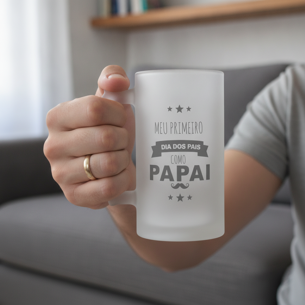 Copo de Cerveja Criativo Presente para Primeiro Dia dos Pais