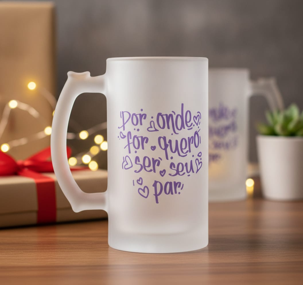 Copo de Cerveja Personalizado com Frase - Dia dos Namorados - Outros (Casal)