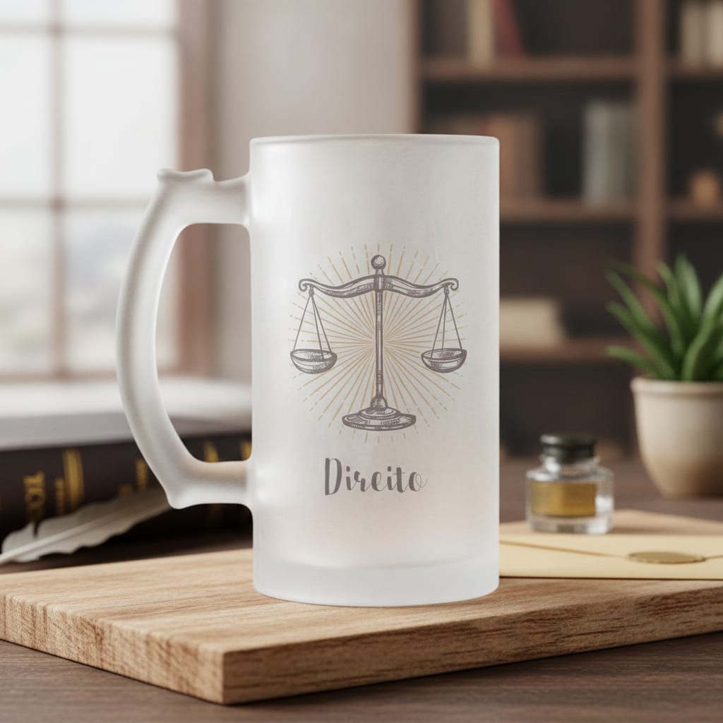 Copo de Cerveja Personalizado com Profissão Direito Advogado - Profissões (Advogado(a))