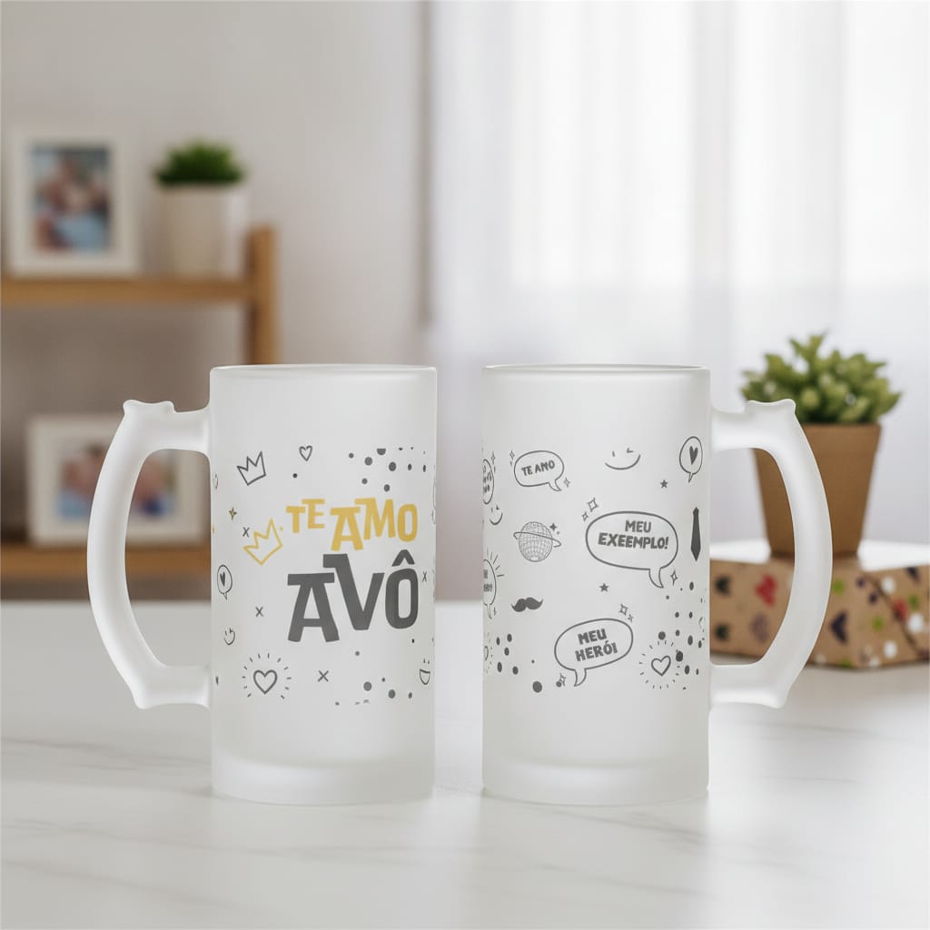 Copo de Cerveja Personalizado Presente Especial Te Amo Avô - Família (Avô)
