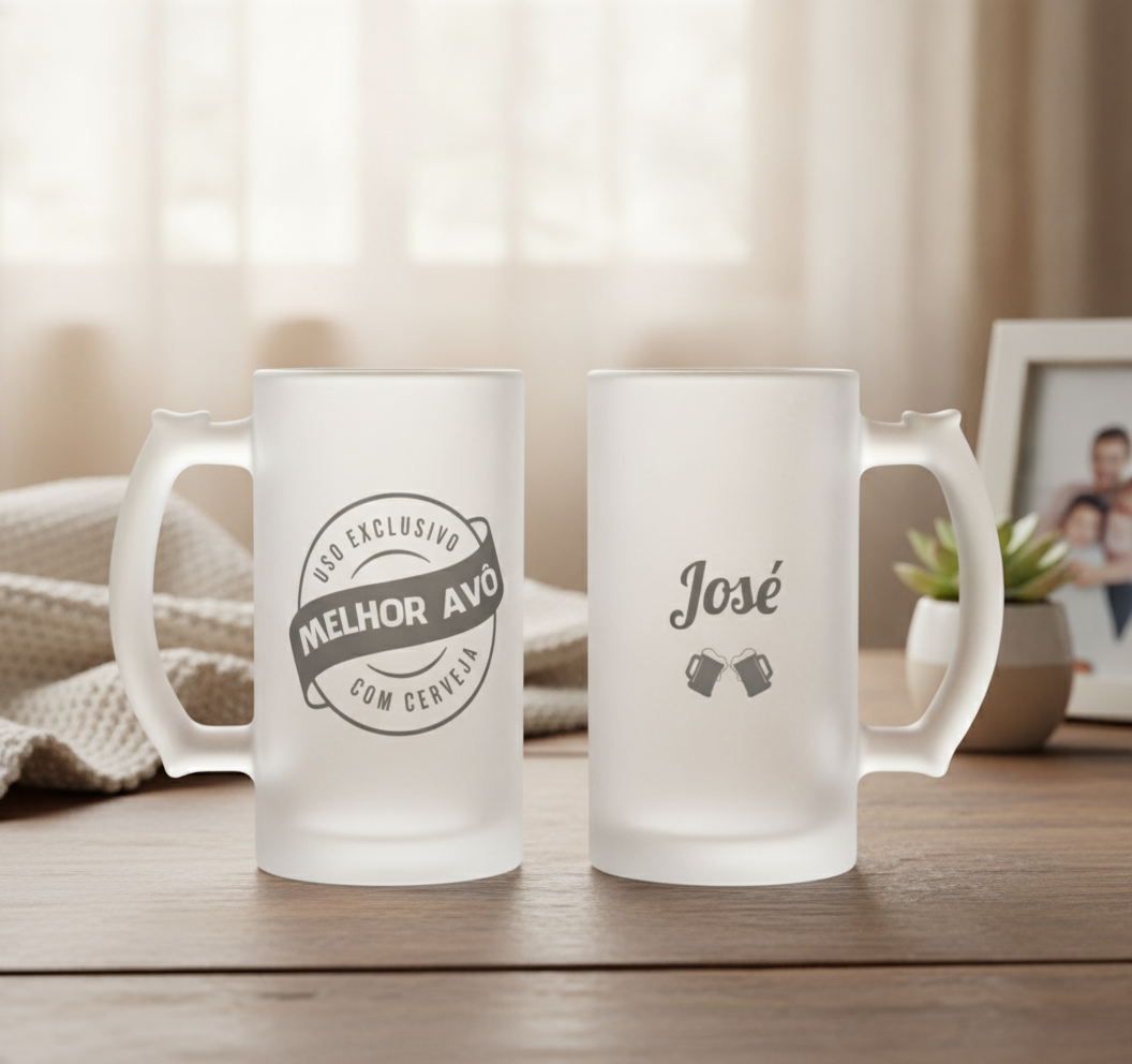 Copo De Cerveja Personalizado Presente Melhor Avô - Família (Avó/Avô)