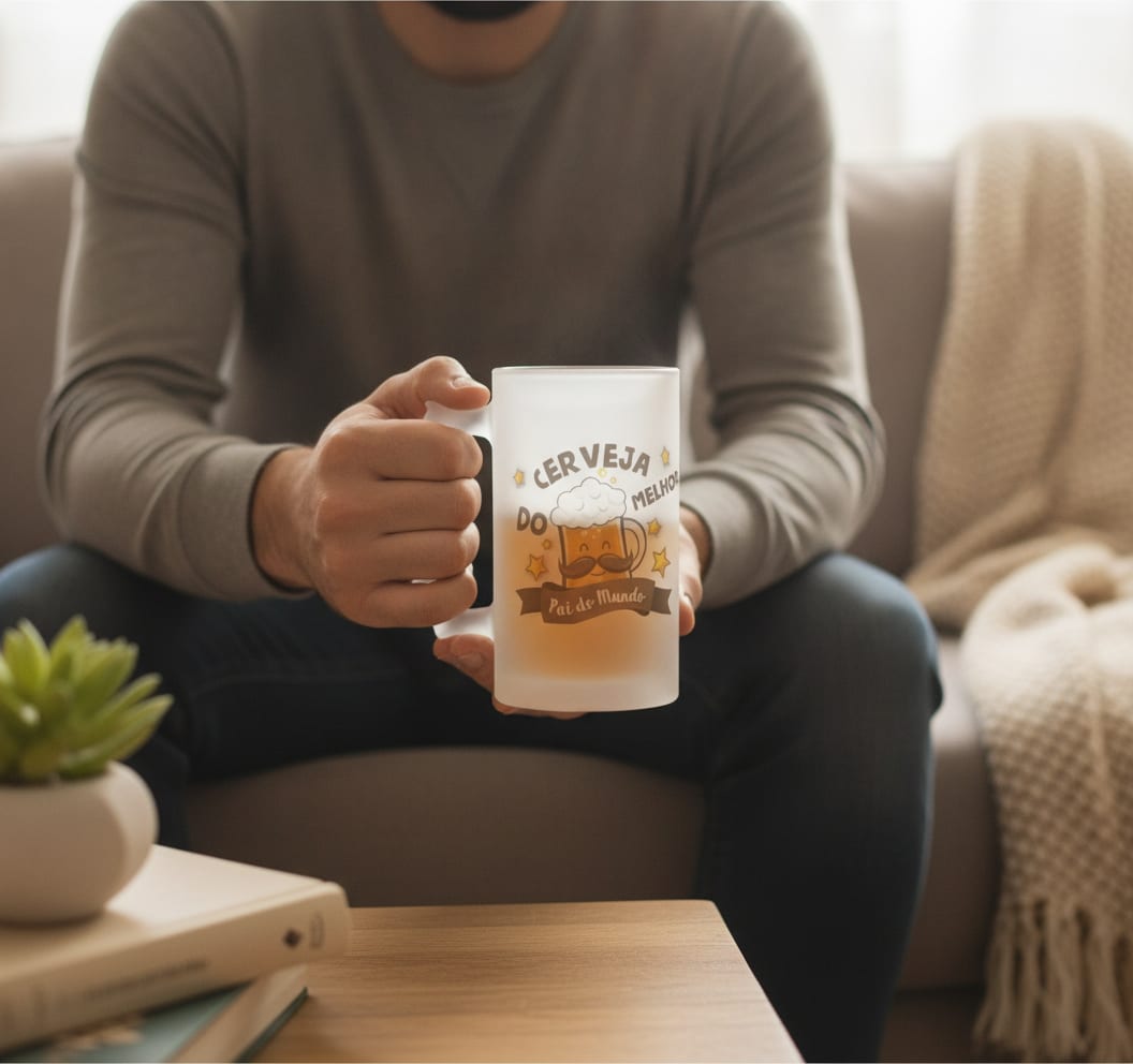 Copo de Cerveja Presente Aniversário Dia dos Pais Melhor Pai