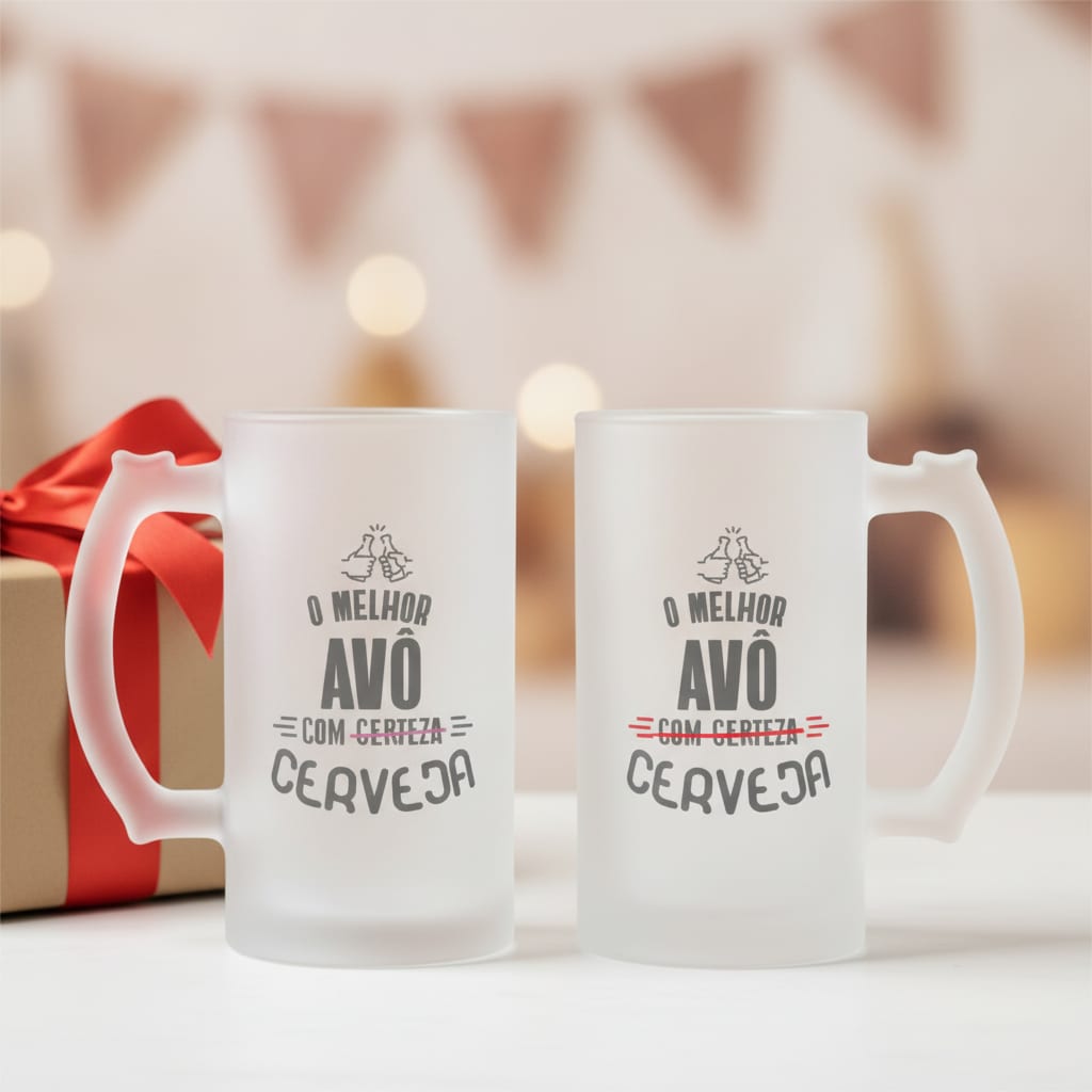 Copo de Cerveja Vovô Presente Pronta Entrega - Família (Avô)