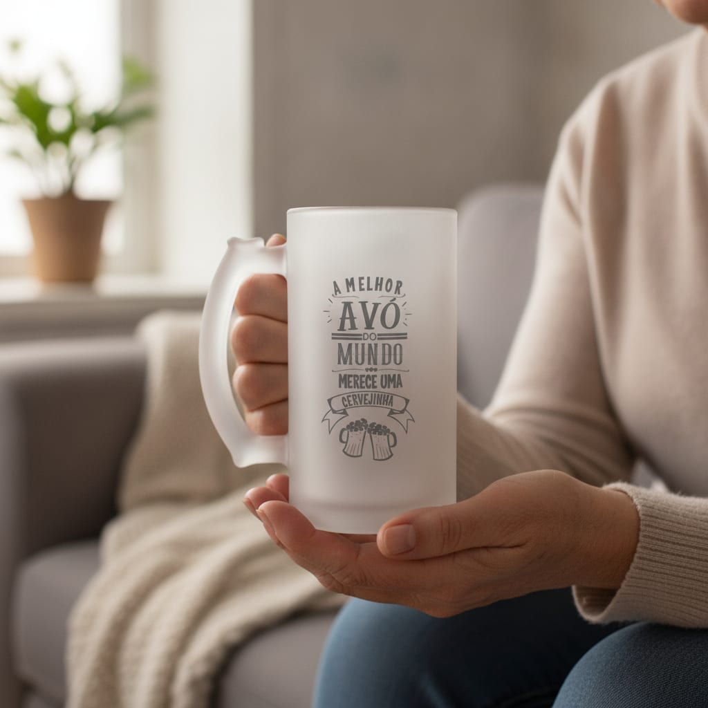 Copo Personalizada Chopp Cerveja Presente a Melhor Avó