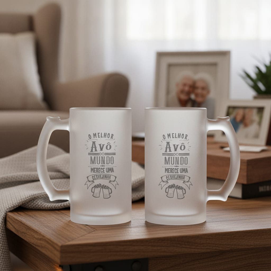 Copo Personalizada Chopp Cerveja Presente o Melhor Avô - Família (Avó/Avô)