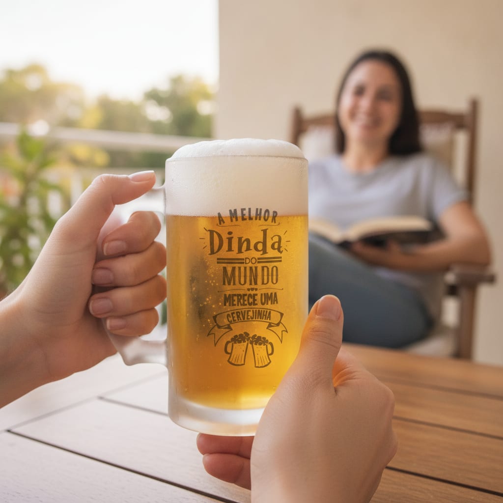 Copo Personalizado Cerveja Presente Melhor Madrinha Dinda