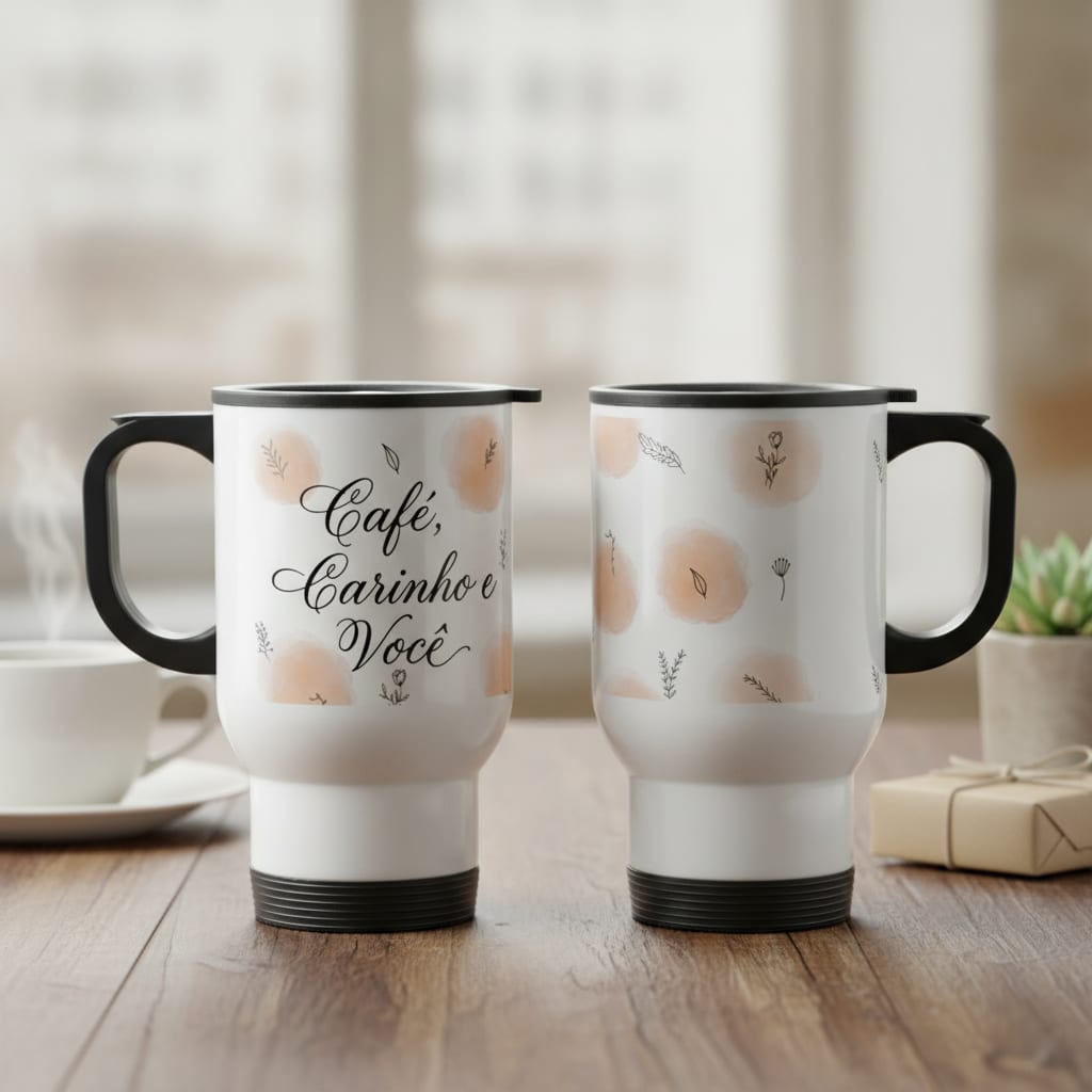 Copo Térmico Café Carinho e Você - Térmico - Outros (Casal)