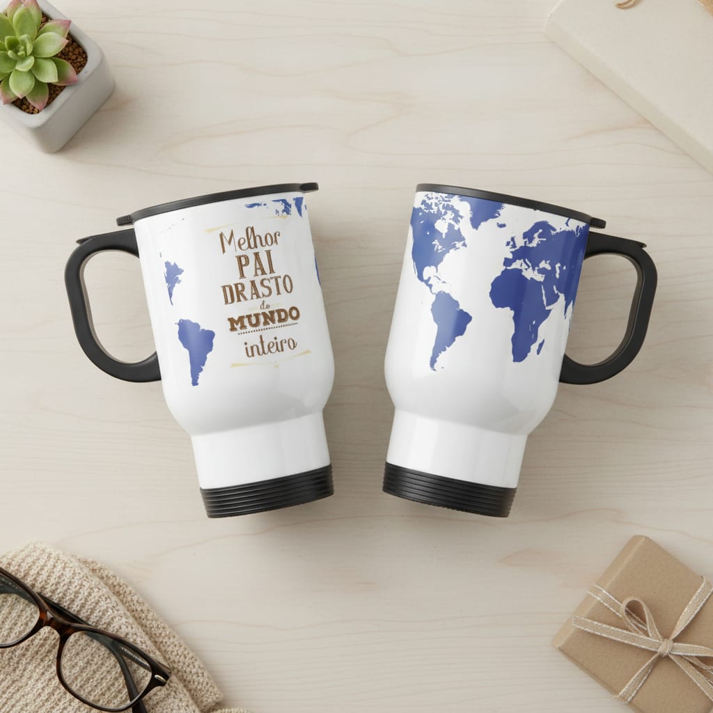 Copo Térmico Personalizada Presente Melhor Padrasto do Mundo - Família (Padrasto)
