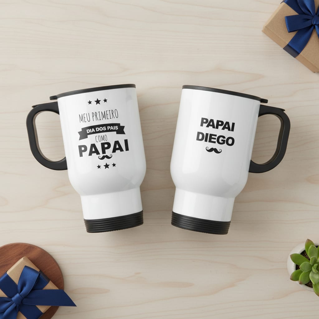 Copo Térmico Personalizado Com Nome Primeiro Dia Dos Pais - Família (Pai)