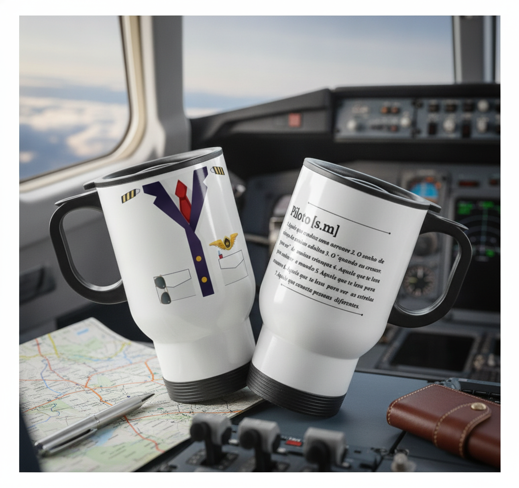 Copo Térmico Personalizado Presente Aviação Piloto - Profissões (Piloto)