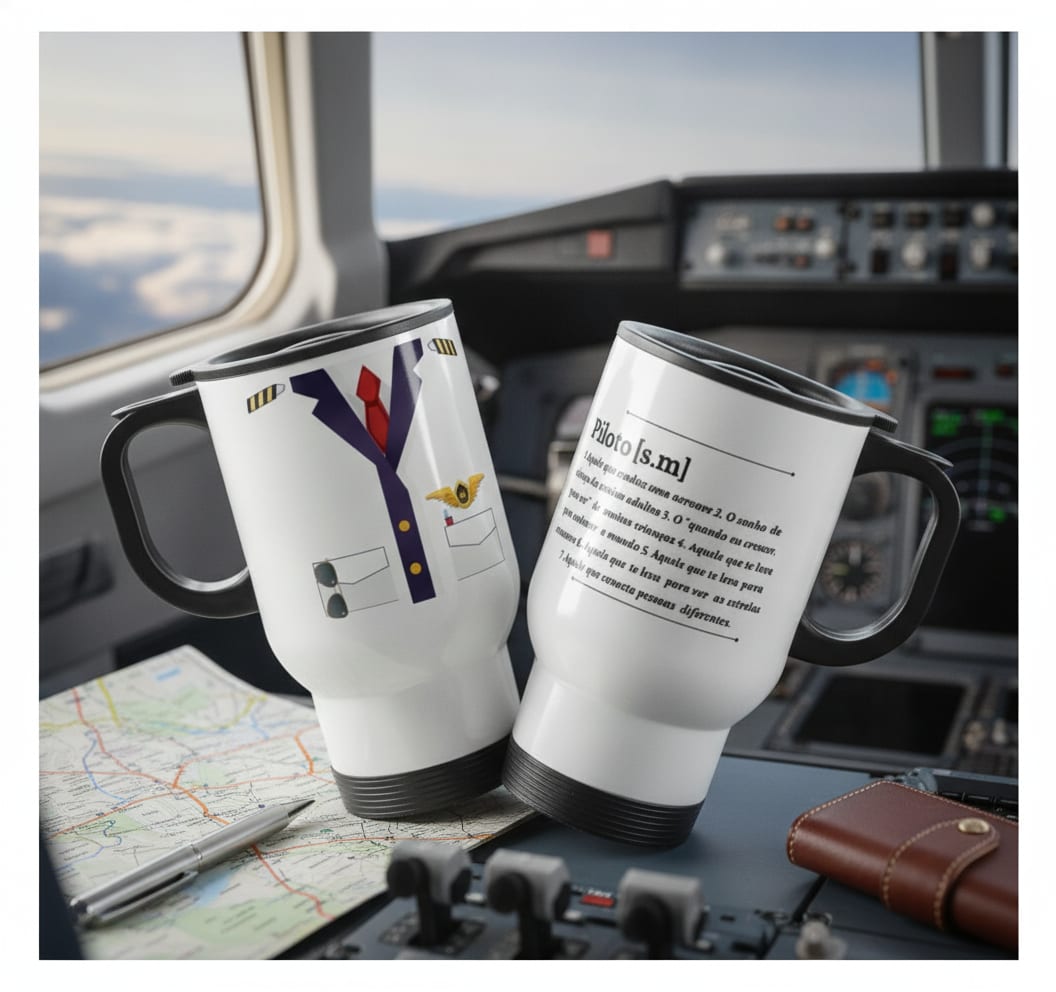 Copo Térmico Personalizado Presente Aviação Piloto - Profissões (Piloto)