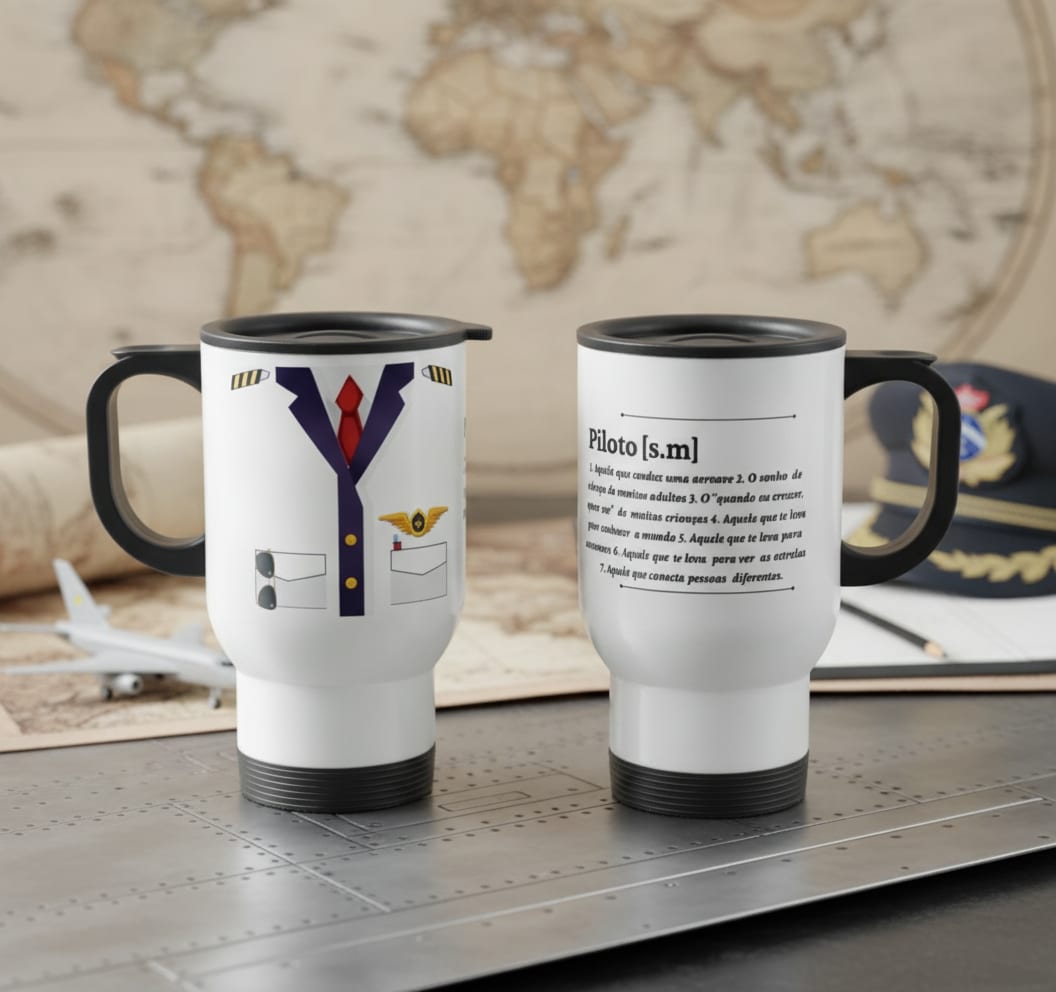 Copo Térmico Personalizado Presente Aviação Piloto
