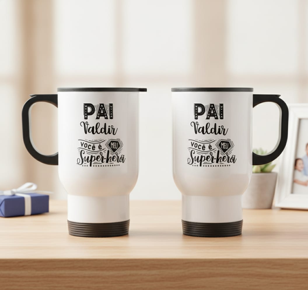 Copo Térmico Personalizado Presente Dia dos Pais Super Herói - Família (Pai)