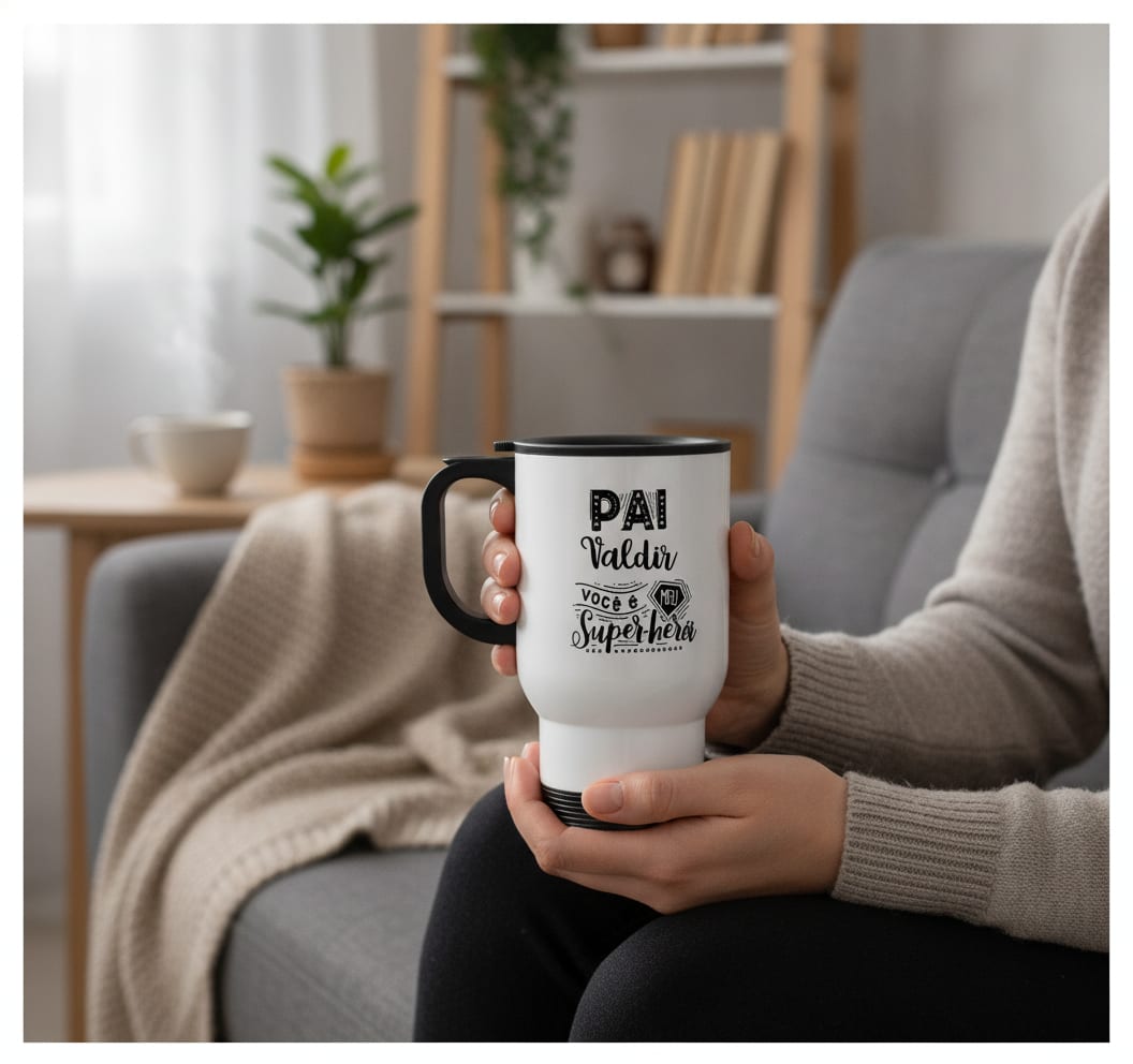 Copo Térmico Personalizado Presente Dia dos Pais Super Herói