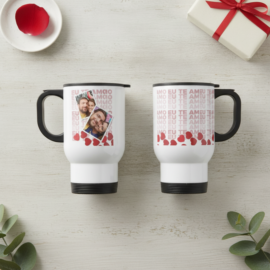 Copo Térmico Personalizado Te Amo Presente Casal Apaixonado - Família (Casal)